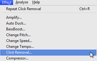 Den fremmede Hvor Sprog Audacity: Click Removal (Windows 7) | AudioAcrobat