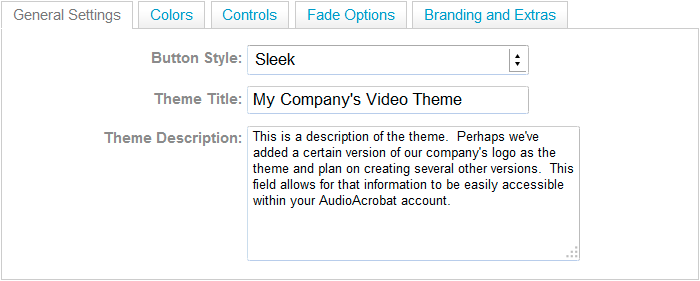 AudioAcrobat Video Player Theme: Title / Description