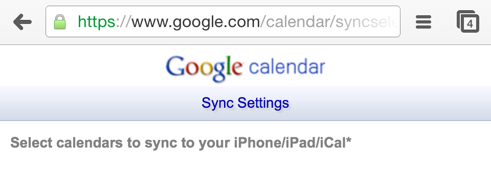 google calendar sync settings