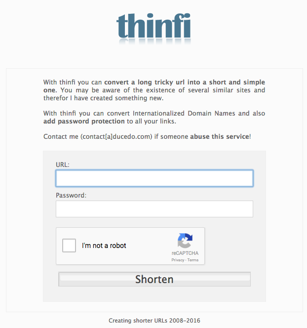 thinfi home page